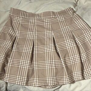 Hollister Plaid Brown and White Women's Skirt